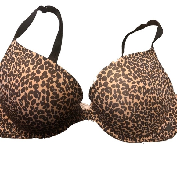 Victoria’s Secret Leopard Print Push Up Bra Sz. 36C Back Closure W/Underwire - Picture 1 of 5